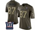 Womens Nike New England Patriots #87 Rob Gronkowski Limited Green Salute to Service Super Bowl LI Champions NFL Jersey