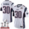 Youth Nike New England Patriots #30 Duron Harmon Elite White Super Bowl LI 51 NFL Jersey