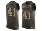 Mens Nike New England Patriots #41 Cyrus Jones Limited Green Salute to Service Tank Top NFL Jersey