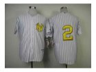 mlb jerseys new york yankees #2 jeter white[number golden][black strip]