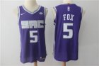 Kings #5 De'Aaron Fox Purple Nike Authentic Jersey