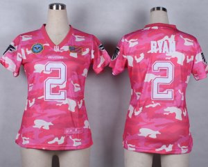 Nike Women Atlanta Falcons #2 Matt Ryan Salute to Service New Pink Camo jerseys