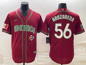 Mexico 56 Randy Arozarena Red Nike 2023 World Baseball Classic Jersey