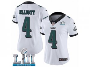 Women Nike Philadelphia Eagles #4 Jake Elliott White Vapor Untouchable Limited Player Super Bowl LII NFL Jersey