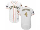 Men Houston Astros #4 George Springer White FlexBase Authentic 2018 Gold Program Stitched Baseball Jersey