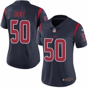 Women\'s Nike Houston Texans #50 Akeem Dent Limited Navy Blue Rush NFL Jersey