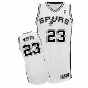 Men\'s Adidas San Antonio Spurs #23 Kevin Martin Authentic White Home NBA Jersey