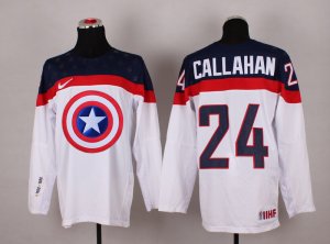 NHL Olympic Team USA #24 Ryan Callahan white Captain America Fashion Stitched Jerseys