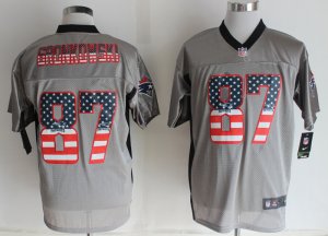 Nike New England Patriots #87 Gronkowski Grey Jerseys(USA Flag Fashion Shadow Elite)