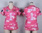 Nike Women Carolina Panthers #1 Cam Newton Salute to Service New Pink Camo jerseys