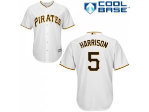 Youth Pittsburgh Pirates #5 Josh Harrison White Cool Base Stitched MLB Jersey