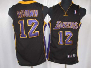 nba los angeles lakers #12 brown black[purple number]