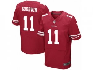 Mens Nike San Francisco 49ers #11 Marquise Goodwin Elite Red Team Color NFL Jersey