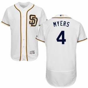 Men\'s Majestic San Diego Padres #4 Wil Myers White Flexbase Authentic Collection MLB Jersey