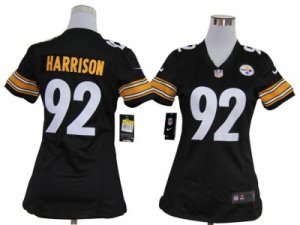 Nike Women Pittsburgh Steelers #92 James Harrison Black Jerseys