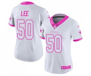 Women\'s Nike Dallas Cowboys #50 Sean Lee Limited Rush Fashion Pink NFL Jersey