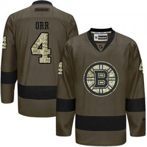 Boston Bruins #4 Bobby Orr Green Salute to Service Stitched NHL Jersey