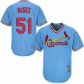 Mens Majestic St. Louis Cardinals #51 Willie McGee Replica Light Blue Cooperstown MLB Jersey