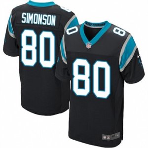 Mens Nike Carolina Panthers #80 Scott Simonson Elite Black Team Color NFL Jersey