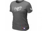 Women Los Angeles Dodgers Nike D.Grey Short Sleeve Practice T-Shirt