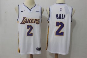 Lakers #2 Lonzo Ball White Nike Swingman Jersey