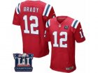Mens Nike New England Patriots #12 Tom Brady Elite Red Alternate Super Bowl LI Champions NFL Jersey