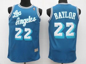 nba los angeles lakers #22 baylor throwback blue