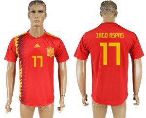 Spain 17 IAGO ASPAS Home 2018 FIFA World Cup Thailand Soccer Jersey