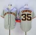 MLB Men San Francisco Giants #35 Brandon Crawford Grey Cool Base Road Stitched Jersey