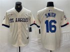 Dodgers 16 Will Smith Cream Nike 2024 City Connect Cool Base Jersey