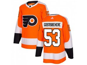 Youth Adidas Philadelphia Flyers #53 Shayne Gostisbehere Orange Home Authentic Stitched NHL Jersey