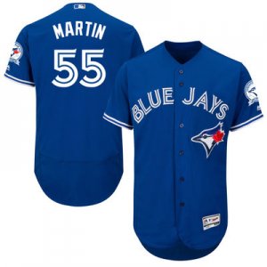 2016 Men Toronto Blue Jays ##55 Russell Martin Blue 40th Anniversary Flexbase Authentic Collection Player Jersey