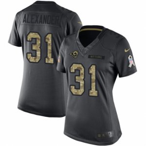 Women\'s Nike Los Angeles Rams #31 Mo Alexander Limited Black 2016 Salute to Service NFL Jersey