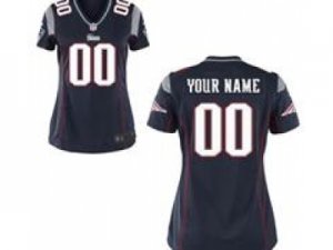 Women\'s Nike New England Patriots Customized Game Team D.blue Jerseys