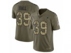 Men Nike New England Patriots #39 Montee Ball Limited Olive Camo 2017 Salute to Service NFL Jersey