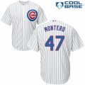 Men's Majestic Chicago Cubs #47 Miguel Montero Authentic White Home Cool Base MLB Jersey