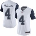 Women's Nike Dallas Cowboys #4 Dak Prescott Limited White Rush NFL Jersey