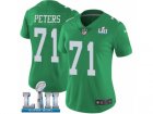 Women Nike Philadelphia Eagles #71 Jason Peters Limited Green Rush Vapor Untouchable Super Bowl LII NFL Jersey
