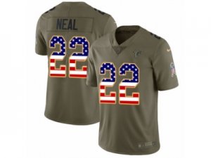 Men Nike Atlanta Falcons #22 Keanu Neal Limited Olive USA Flag 2017 Salute to Service NFL Jersey