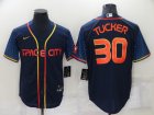 Astros #30 Kyle Tucker Navy Nike 2022 City Connect Cool Base Jersey