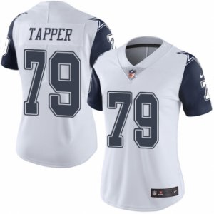 Women\'s Nike Dallas Cowboys #79 Charles Tapper Limited White Rush NFL Jersey