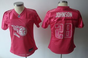 women nfl tennessee titans #28 johnson pink[2011 fem fan]