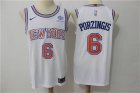 Knicks #6 Kristaps Porzingis White Nike Authentic Jersey