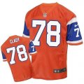 Nike Denver Broncos #78 Ryan Clady Orange Throwback Men Stitched NFL Elite Jersey