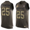 Mens Nike Washington Redskins #25 Chris Thompson Limited Green Salute to Service Tank Top NFL Jersey