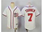 Youth Washington Nationals #7 Trea Turner White New Cool Base Jersey