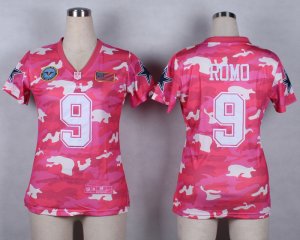 Nike Women Dallas Cowboys #9 Tony Romo Salute to Service New Pink Camo jerseys