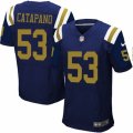 Mens Nike New York Jets #53 Mike Catapano Elite Navy Blue Alternate NFL Jersey