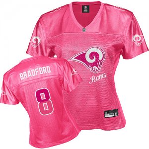 women nfl st.louis rams #8 bradford red[2011 fem fan]