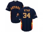 Men Houston Astros #34 Nolan Ryan Navy 2018 Gold Program Cool Base Stitched Baseball Jersey